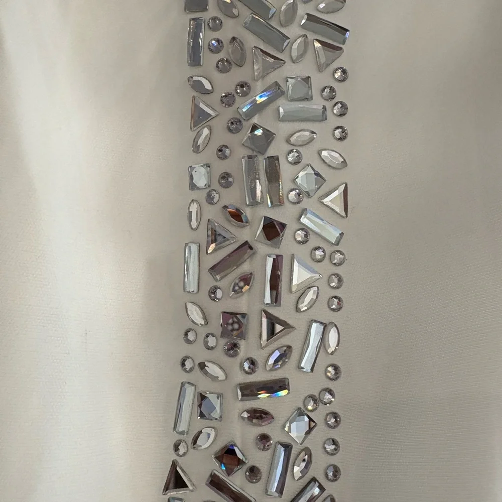 Fashion Nova White Pantsuit w/ Silver (crushed mirror look) XL - Picture 12 of 14